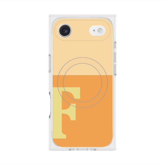 Premium Square Case with MagSafe［ Original - initial two tone - F orange ］