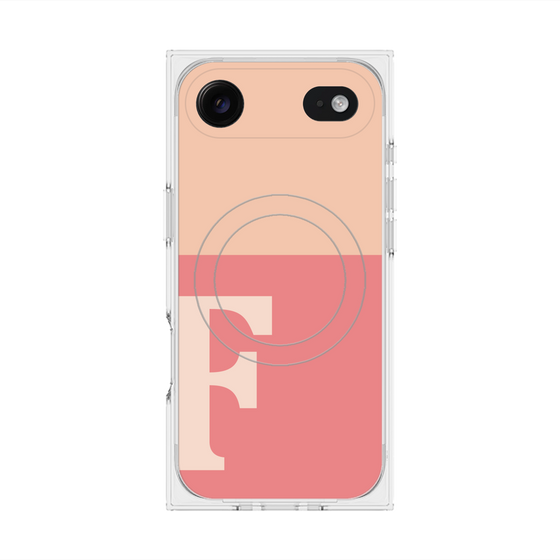 Premium Square Case with MagSafe［ Original - initial two tone - F pink ］