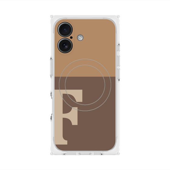 Premium Square Case with MagSafe［ Original - initial two tone - F brown ］