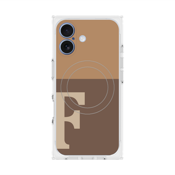 Premium Square Case with MagSafe［ Original - initial two tone - F brown ］