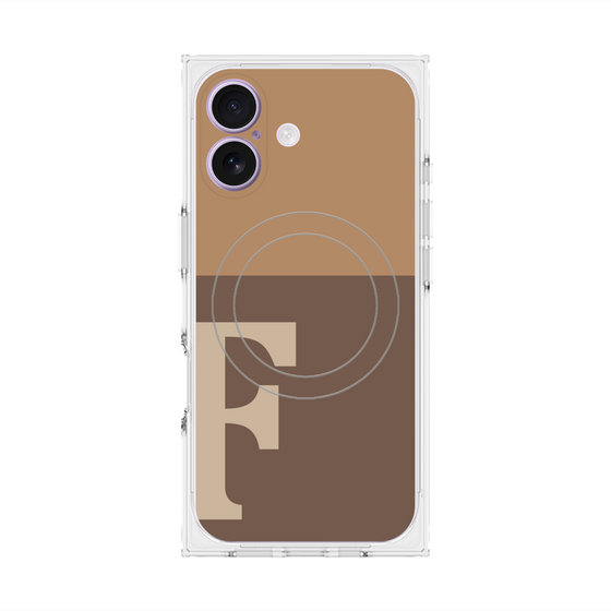 Premium Square Case with MagSafe［ Original - initial two tone - F brown ］