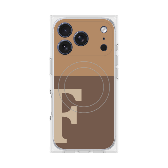 Premium Square Case with MagSafe［ Original - initial two tone - F brown ］