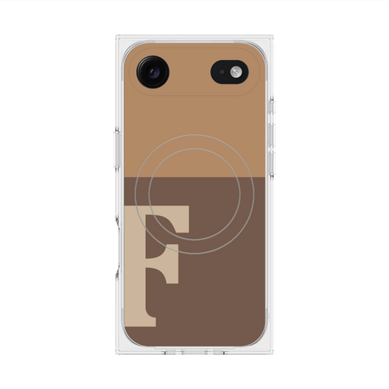 Premium Square Case with MagSafe［ Original - initial two tone - F brown ］