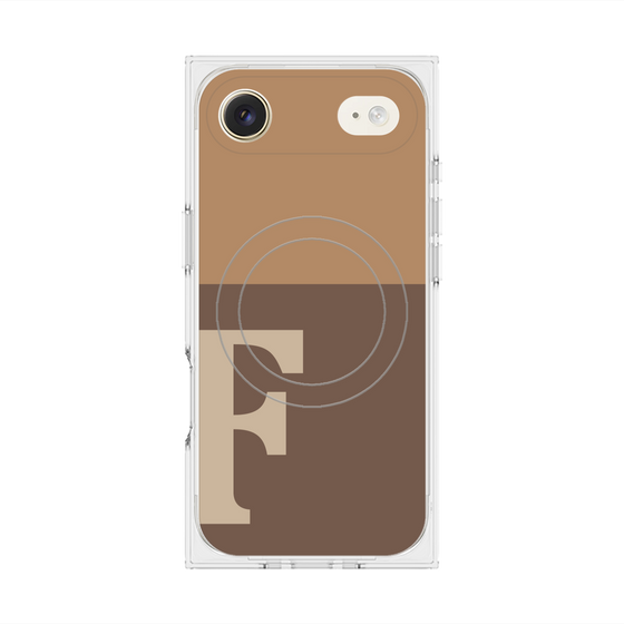 Premium Square Case with MagSafe［ Original - initial two tone - F brown ］