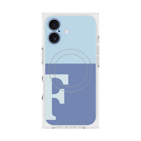 Premium Square Case with MagSafe［ Original - initial two tone - F blue ］