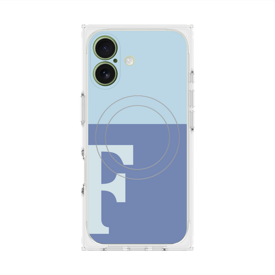 Premium Square Case with MagSafe［ Original - initial two tone - F blue ］