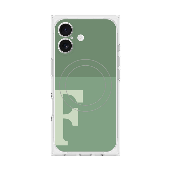 Premium Square Case with MagSafe［ Original - initial two tone - F green ］