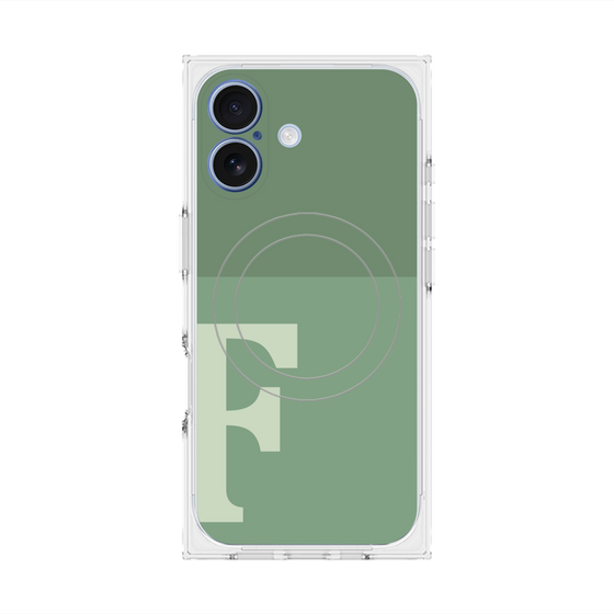 Premium Square Case with MagSafe［ Original - initial two tone - F green ］
