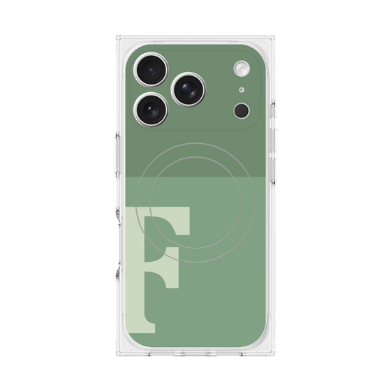 Premium Square Case with MagSafe［ Original - initial two tone - F green ］
