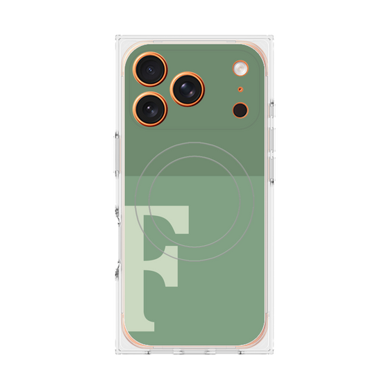 Premium Square Case with MagSafe［ Original - initial two tone - F green ］