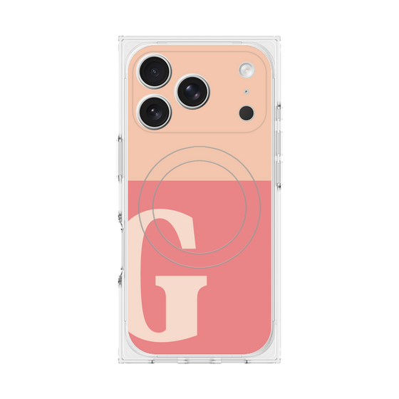 Premium Square Case with MagSafe［ Original - initial two tone - G pink ］