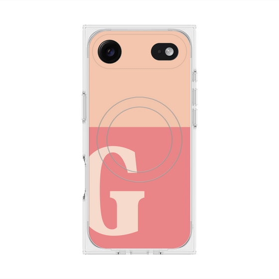 Premium Square Case with MagSafe［ Original - initial two tone - G pink ］