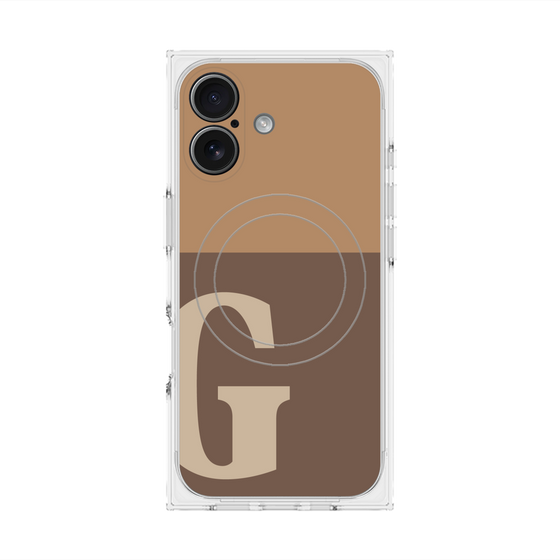 Premium Square Case with MagSafe［ Original - initial two tone - G brown ］