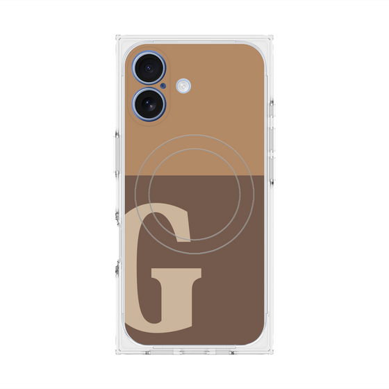 Premium Square Case with MagSafe［ Original - initial two tone - G brown ］