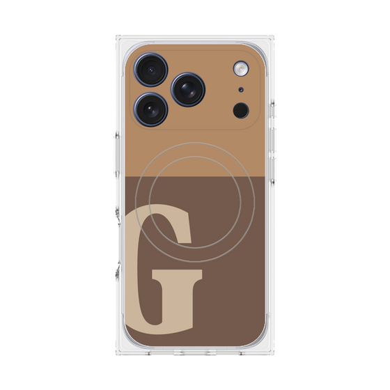 Premium Square Case with MagSafe［ Original - initial two tone - G brown ］