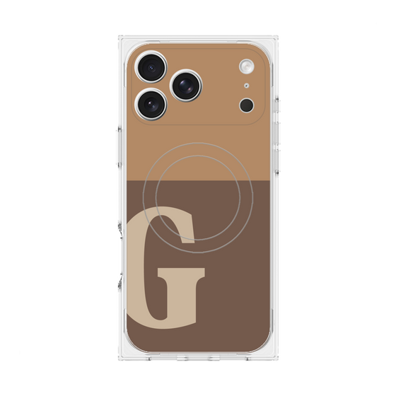 Premium Square Case with MagSafe［ Original - initial two tone - G brown ］