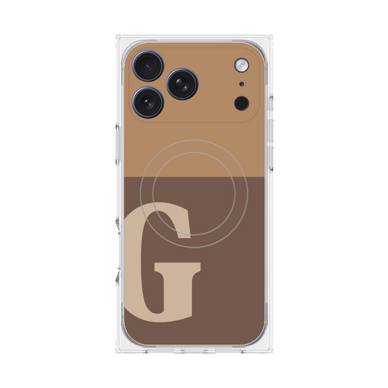 Premium Square Case with MagSafe［ Original - initial two tone - G brown ］