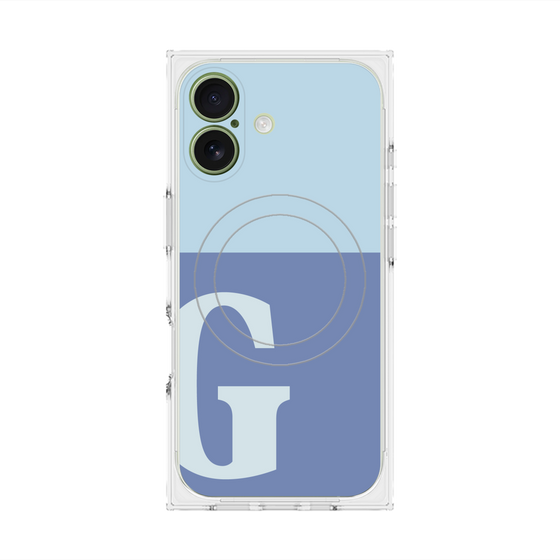 Premium Square Case with MagSafe［ Original - initial two tone - G blue ］