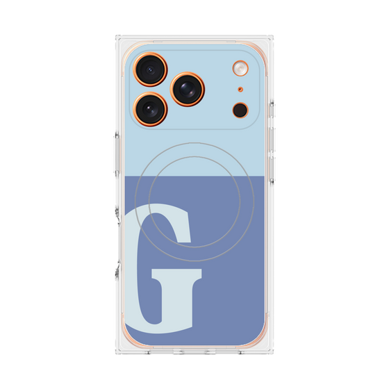 Premium Square Case with MagSafe［ Original - initial two tone - G blue ］