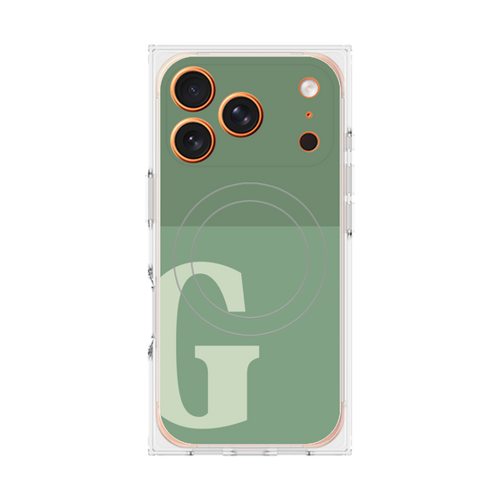 Premium Square Case with MagSafe［ Original - initial two tone - G green ］