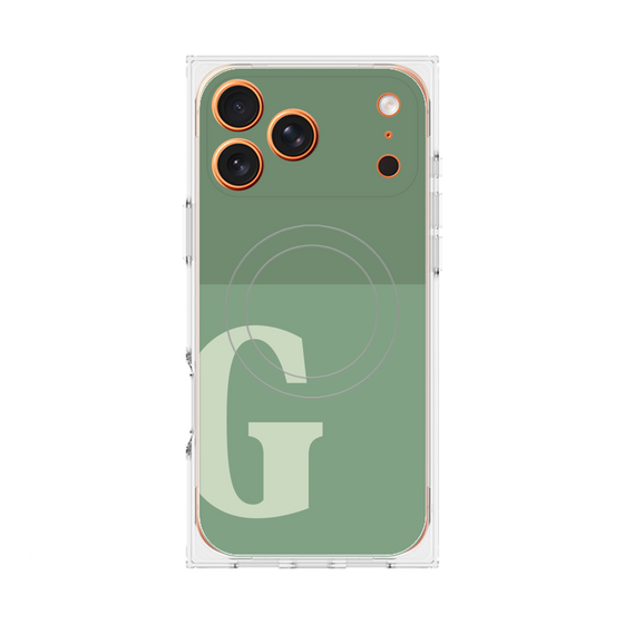 Premium Square Case with MagSafe［ Original - initial two tone - G green ］