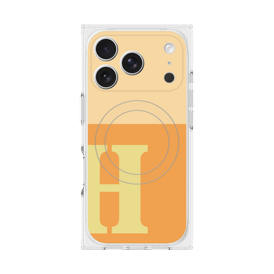 Premium Square Case with MagSafe［ Original - initial two tone - H orange ］