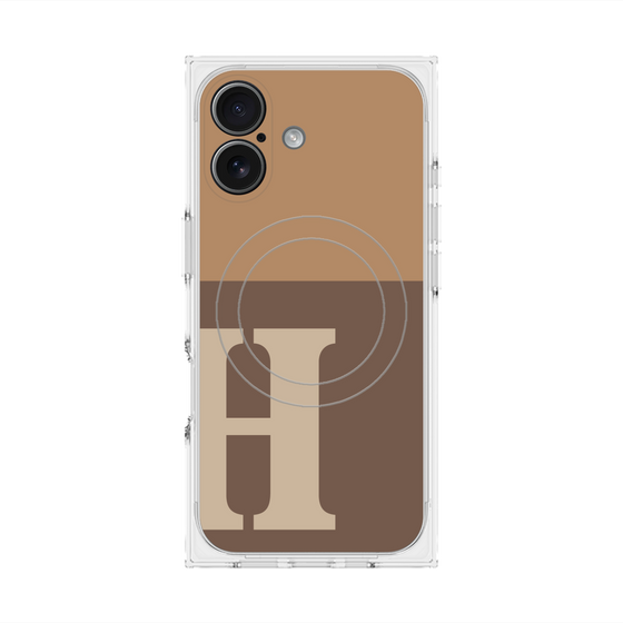 Premium Square Case with MagSafe［ Original - initial two tone - H brown ］