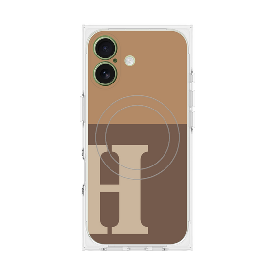 Premium Square Case with MagSafe［ Original - initial two tone - H brown ］