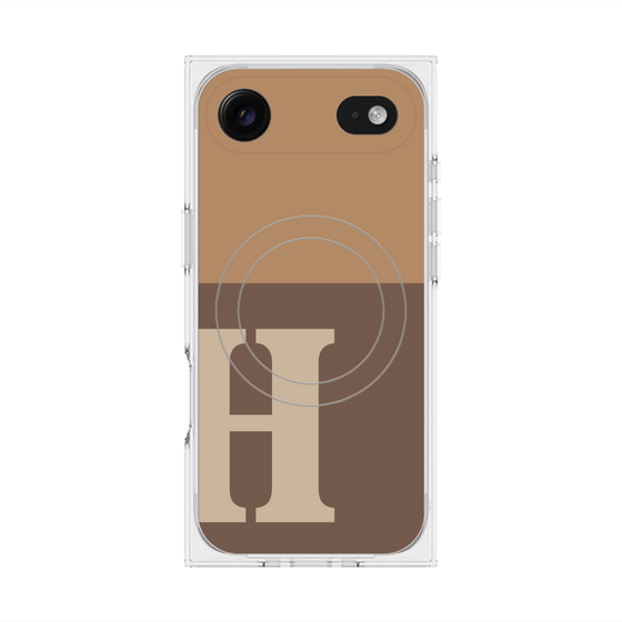 Premium Square Case with MagSafe［ Original - initial two tone - H brown ］