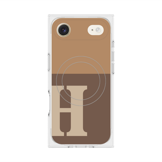 Premium Square Case with MagSafe［ Original - initial two tone - H brown ］