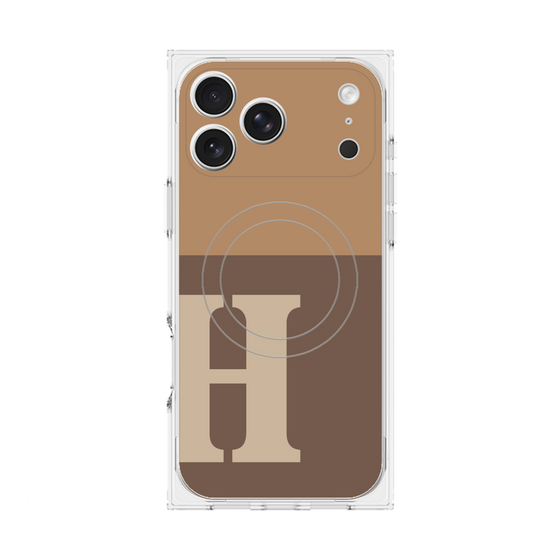 Premium Square Case with MagSafe［ Original - initial two tone - H brown ］