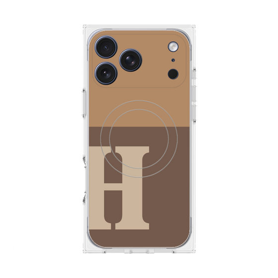 Premium Square Case with MagSafe［ Original - initial two tone - H brown ］