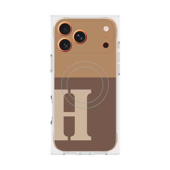 Premium Square Case with MagSafe［ Original - initial two tone - H brown ］