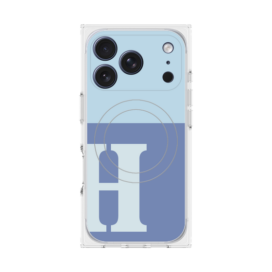 Premium Square Case with MagSafe［ Original - initial two tone - H blue ］