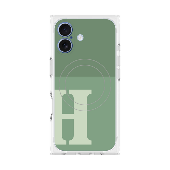 Premium Square Case with MagSafe［ Original - initial two tone - H green ］