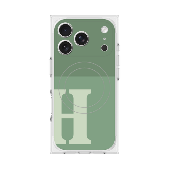 Premium Square Case with MagSafe［ Original - initial two tone - H green ］