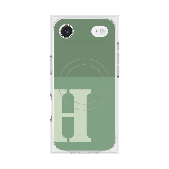 Premium Square Case with MagSafe［ Original - initial two tone - H green ］