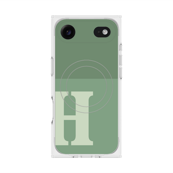 Premium Square Case with MagSafe［ Original - initial two tone - H green ］