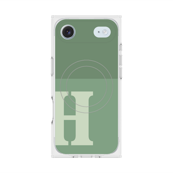Premium Square Case with MagSafe［ Original - initial two tone - H green ］