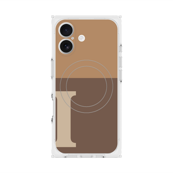 Premium Square Case with MagSafe［ Original - initial two tone - I brown ］