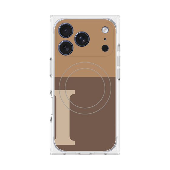 Premium Square Case with MagSafe［ Original - initial two tone - I brown ］