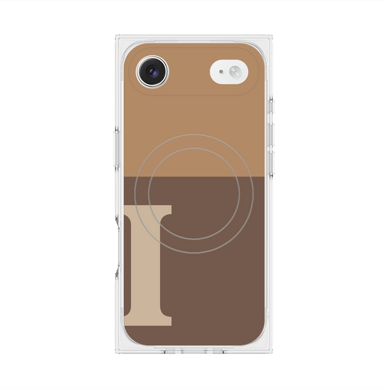 Premium Square Case with MagSafe［ Original - initial two tone - I brown ］