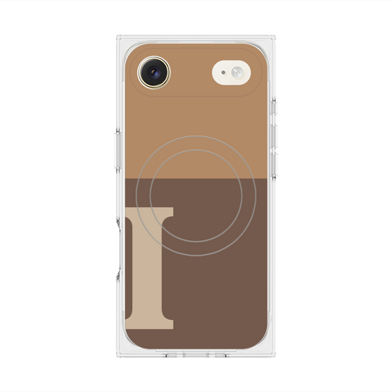 Premium Square Case with MagSafe［ Original - initial two tone - I brown ］