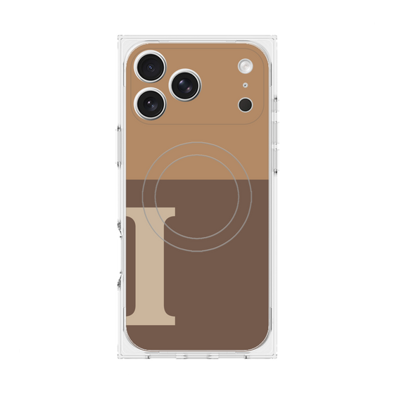 Premium Square Case with MagSafe［ Original - initial two tone - I brown ］