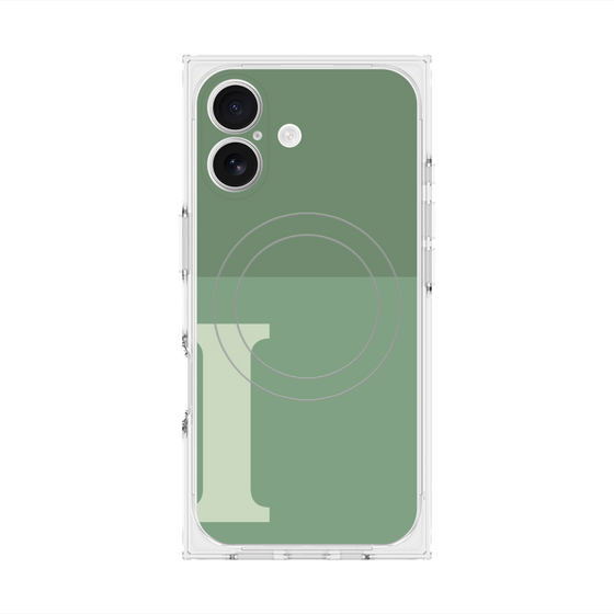Premium Square Case with MagSafe［ Original - initial two tone - I green ］
