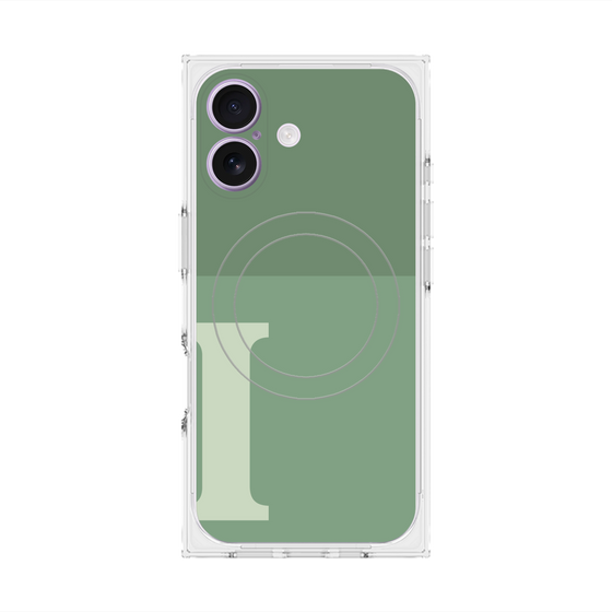 Premium Square Case with MagSafe［ Original - initial two tone - I green ］