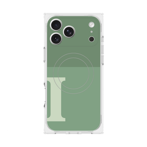 Premium Square Case with MagSafe［ Original - initial two tone - I green ］