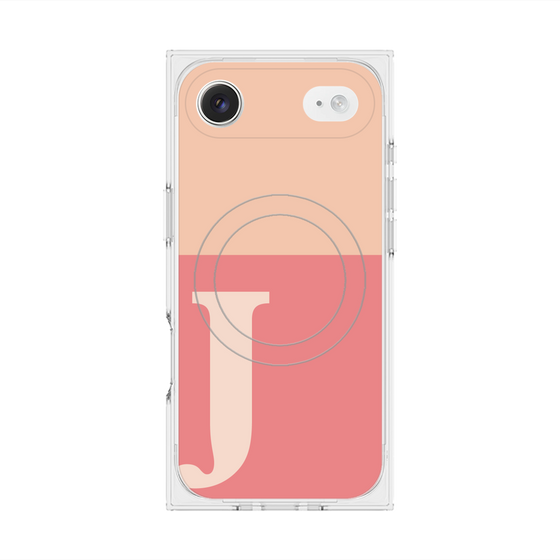Premium Square Case with MagSafe［ Original - initial two tone - J pink ］