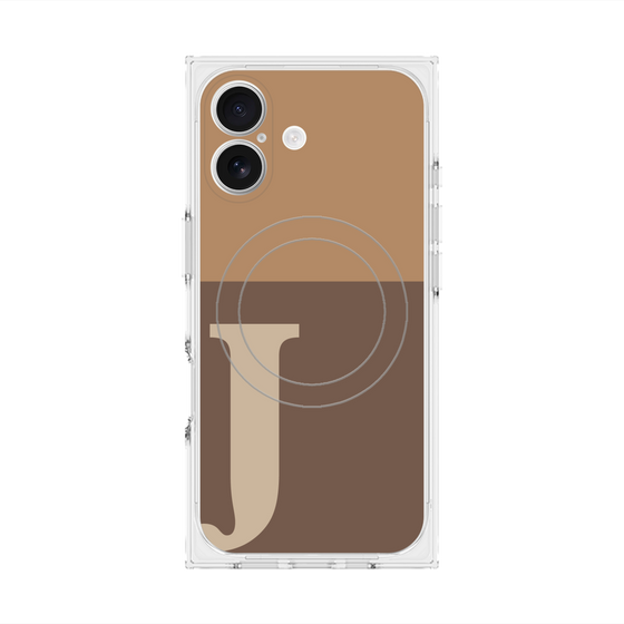 Premium Square Case with MagSafe［ Original - initial two tone - J brown ］