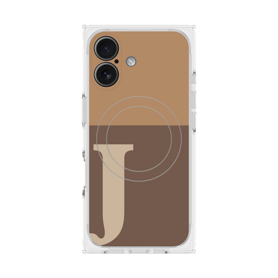 Premium Square Case with MagSafe［ Original - initial two tone - J brown ］